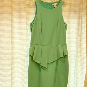 Turquoise pencil skirt peplum dress